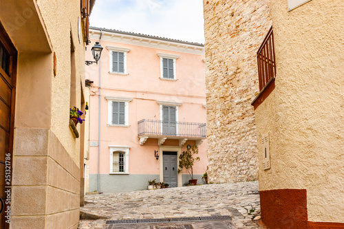 Street of the Monte Grimano Village in the Montefeltro region of Italy