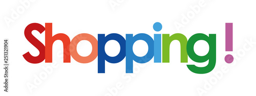 shopping  text in white background