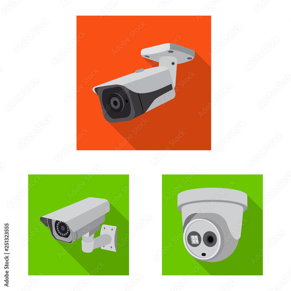 Isolated object of cctv and camera icon. Set of cctv and system vector icon for stock. Isolated object of cctv and camera icon. Set of cctv and system vector icon for stock.