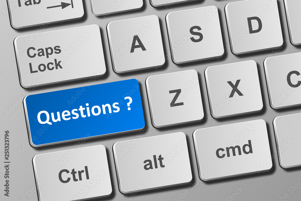 Keyboard with questions button Keyboard with questions button
