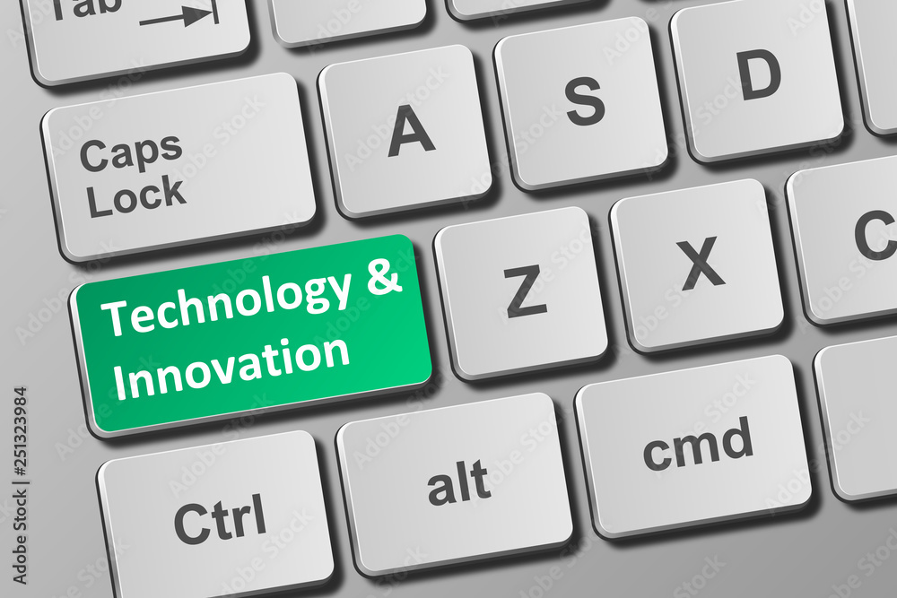 Keyboard with technology and innovation button Keyboard with technology and innovation button