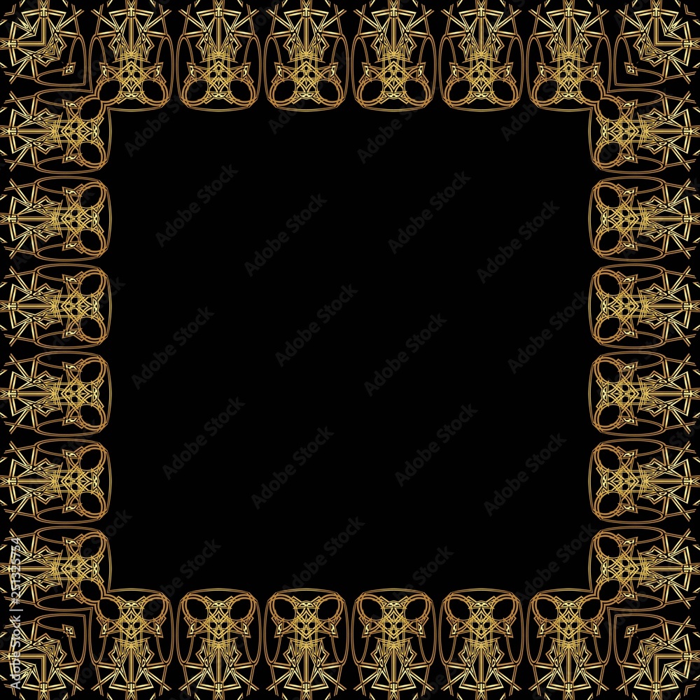Abstract golden floral pattern