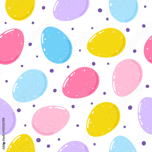 Seamless pattern with color Easter eggs