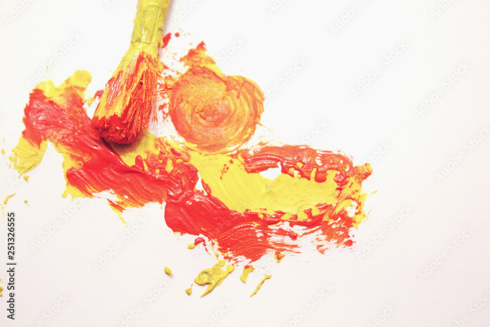brush and gouache on a white background brush and gouache on a white background