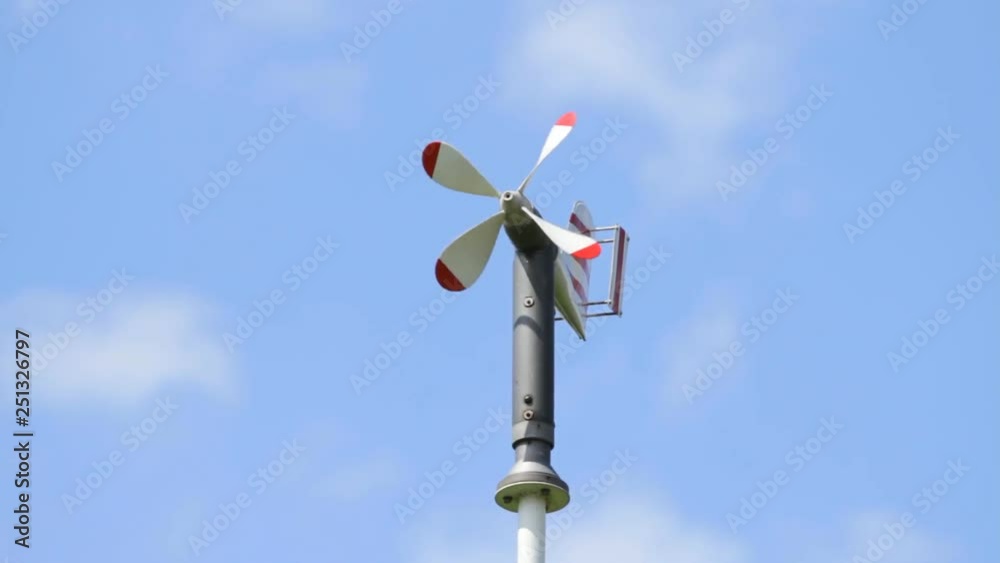 Measuring direction and strength wind in airport Measuring direction and strength wind in airport