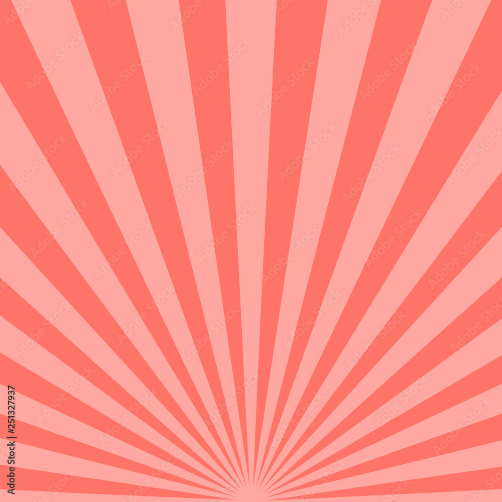 Abstract pink sunbeams background. Vector illustration.