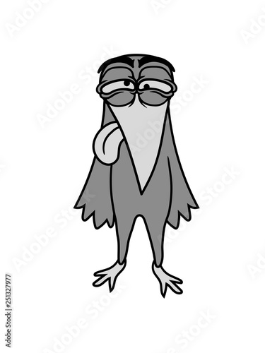 Dumm Verruckt Beckloppt Crazy Doof Freak Lustig Rabe Krahe Vogel Kuken Vogelchen Comic Cartoon Suss Niedlich Clipart Design Cool Gemalt Stock Illustration Adobe Stock
