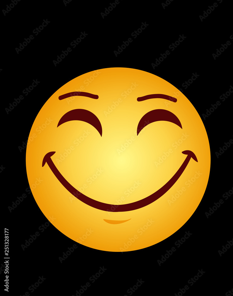 Fototapeta premium Modern yellow laughing happy smile