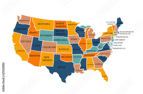 USA map vector illustration