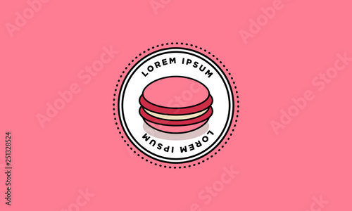 Macaron Vector Illustration Badge Sticker Design