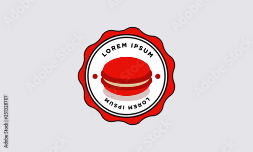 Macaron Vector Illustration Badge Sticker Design
