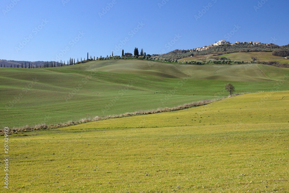 landscape near siena in tuscany