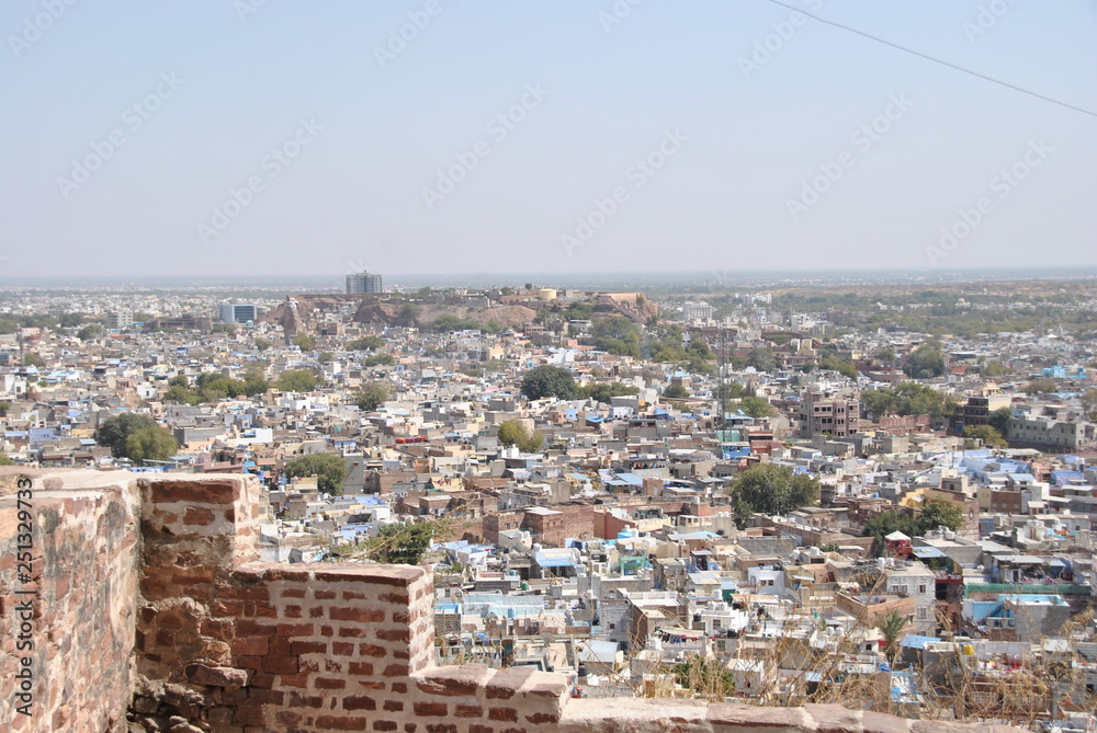 View over Jodhpur seen from Mehrangarh fort in India