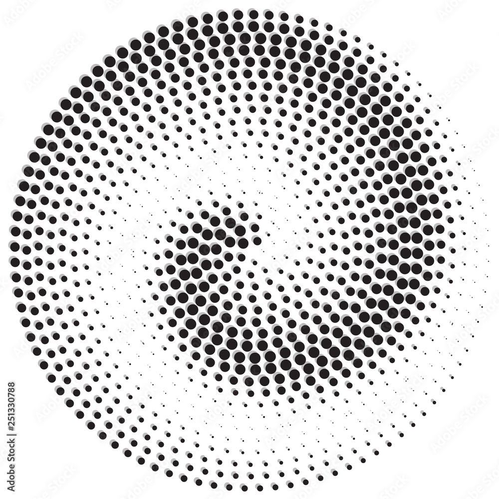 Circle from black dots. Abstract vector background