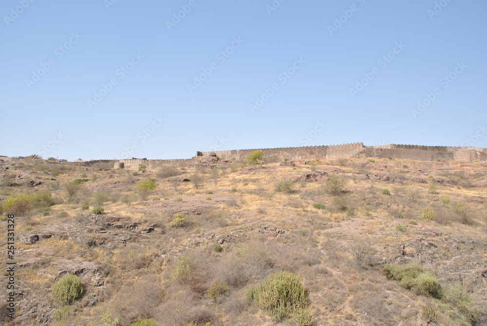 Rao Jodha desert rock park in Jodhpur in India