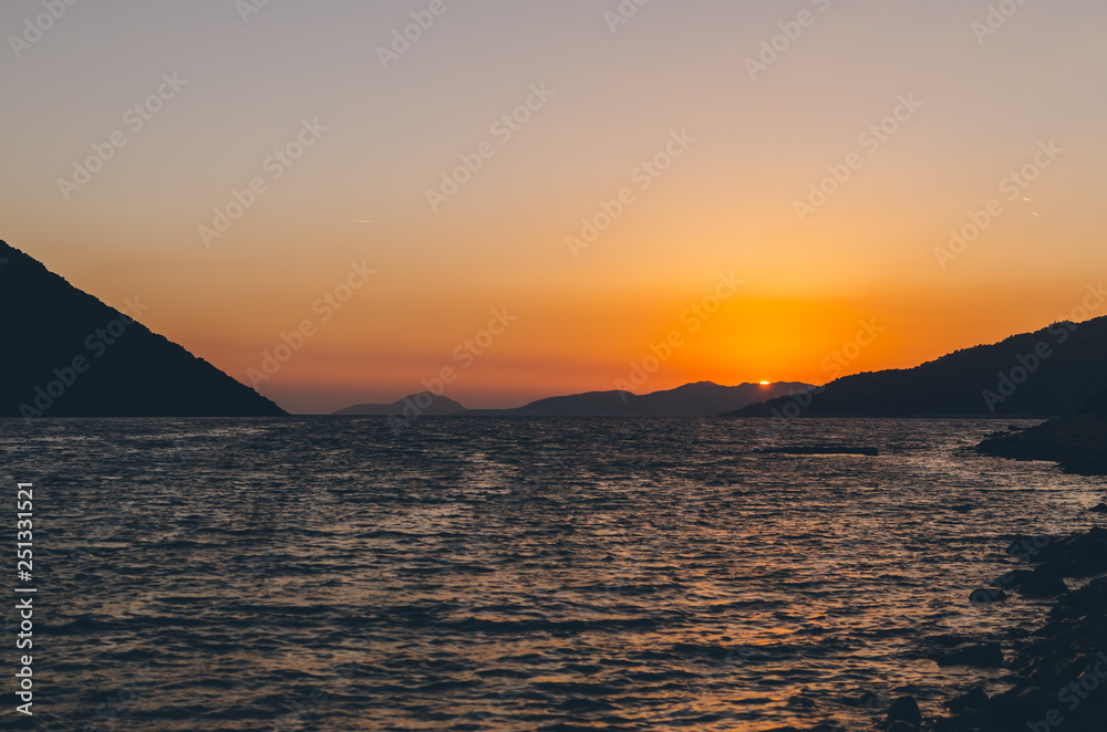 ?olorful Mediterranean Sea sunset, Turkey