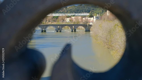 Puente Milvio enmarcado, III. Río Tíber. Roma. Italia photo