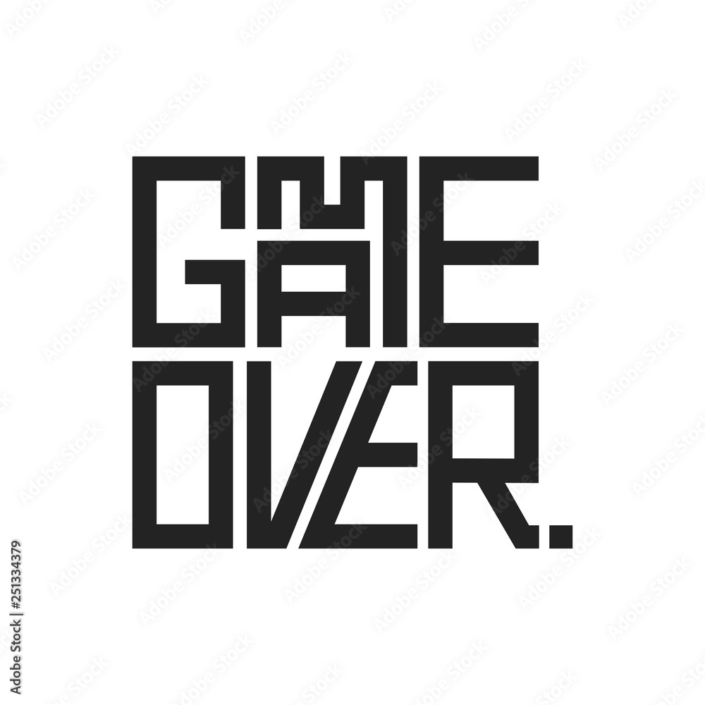 Game over text video game phrase design for print Game over text video game phrase design for print