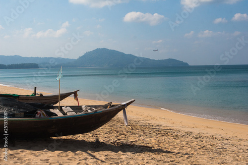 Wooden fishing boat on the Andaman Sea in Thailand