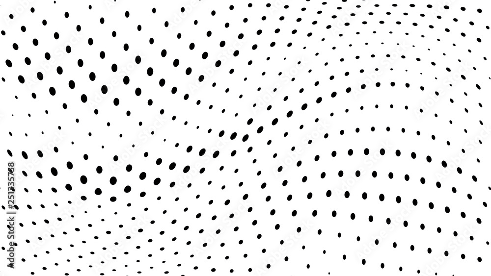 Halftone gradient pattern. Abstract halftone dots background. Monochrome dots pattern. Grunge wave texture. Pop Art Comic small dots. Radial twisted dots. Design for presentation, report, flyer, cover Halftone gradient pattern. Abstract halftone dots background. Monochrome dots pattern. Grunge wave texture. Pop Art Comic small dots. Radial twisted dots. Design for presentation, report, flyer, cover