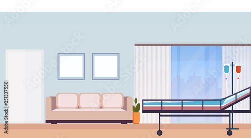 hospital room interior intensive therapy patient ward with bed empty no people modern medical clinic horizontal