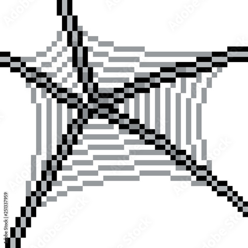 vector pixel art spider web