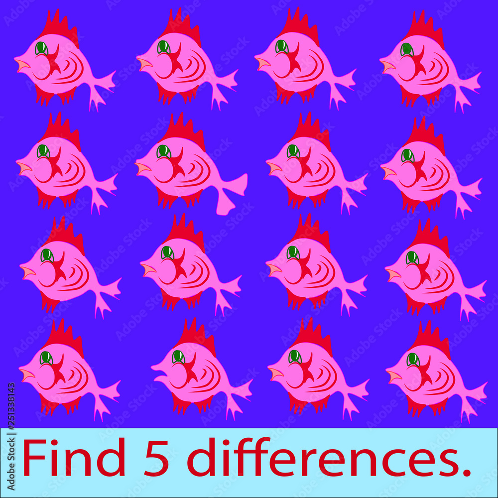 Obraz premium Pink fishes with differences.