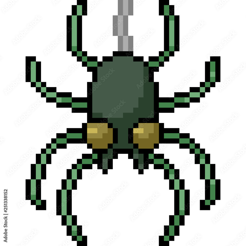 vector pixel art spider vector pixel art spider