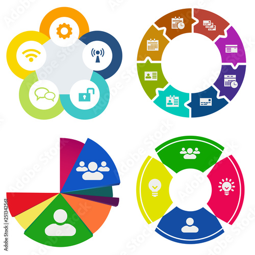 Business infographics. Set of pie chart