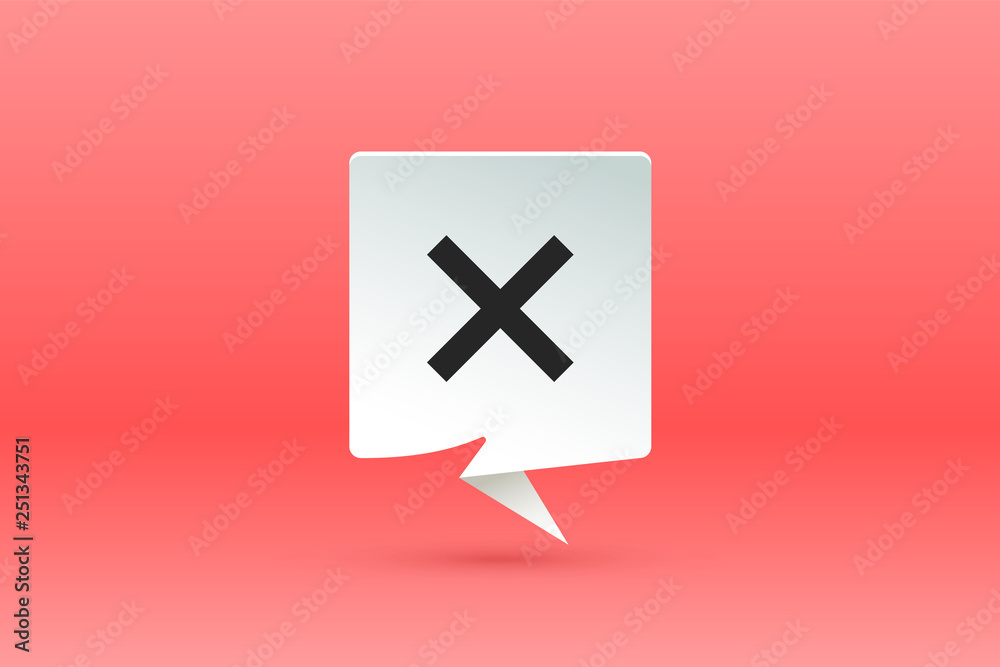 No sign. Paper speech bubble, cloud talk and message No sign. Paper speech bubble, cloud talk and message