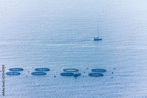 Sea fish farm in Calpe, Spain photo