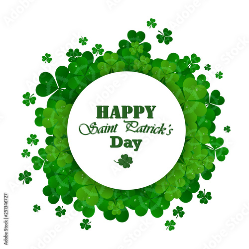 Wallpaper Mural Saint Patrick's day vector frame with green shamrock Torontodigital.ca