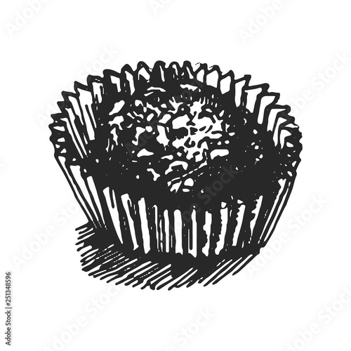 Vector hand drawn illustration of candy illustration on white background.