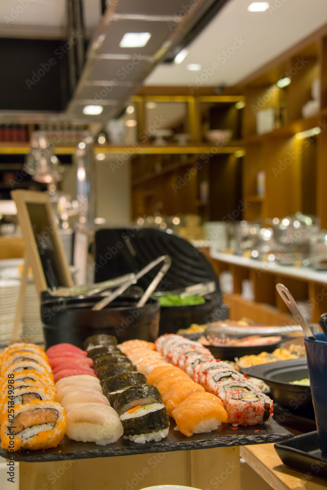  delicous Japanese food buffet in restaurant