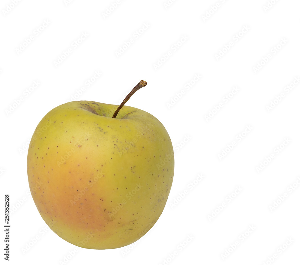  not washed green apple with red side on white background