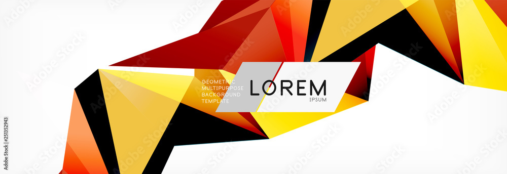 Triangle 3d polygonal art style. Future geometric design. Vector geometry futuristic illustration Triangle 3d polygonal art style. Future geometric design. Vector geometry futuristic illustration