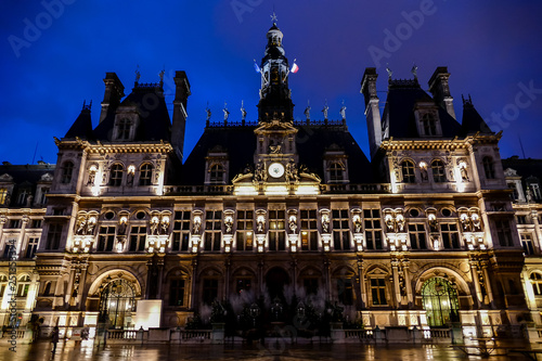 Hotel de ville, Photo image a Beautiful panoramic view of Paris Metropolitan City