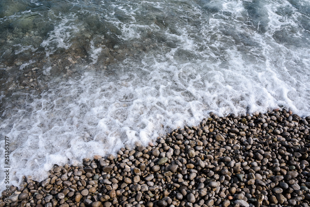 Sea waves, beating on the stones. Noisy sea. Coast of the Black Sea Sea waves, beating on the stones. Noisy sea. Coast of the Black Sea