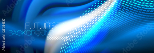 Fluid colors mixing glowing neon wave background, holographic texture