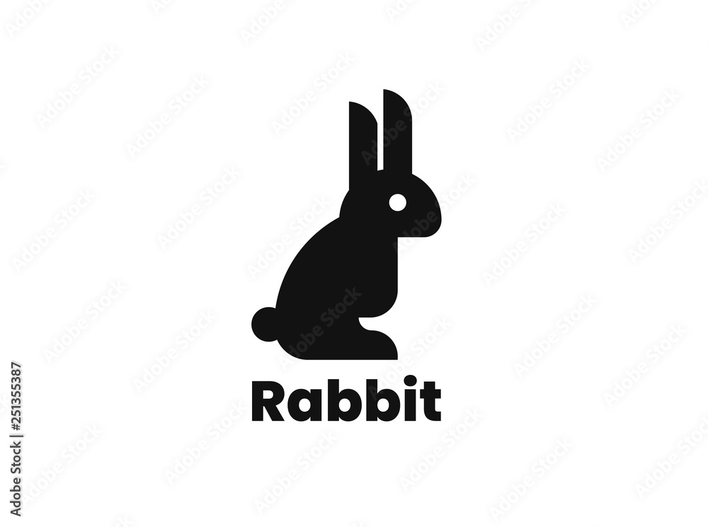 Fototapeta premium Rabbit Logo vector minimal illustration design