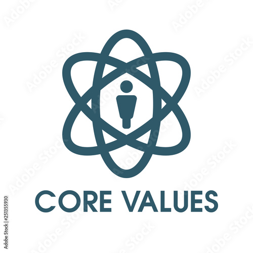 Core Values Outline / Line Icon Conveying Integrity / Purpose