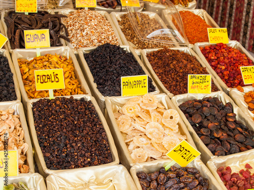 Gewürze, türkischer Basar, Trockenfrüchte, orientalisch, türkisch, Basar, Jahrmarkt, absatzmarkt, essen, obst, 
