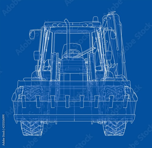 Sketch of Loading Shovel with Back Actor
