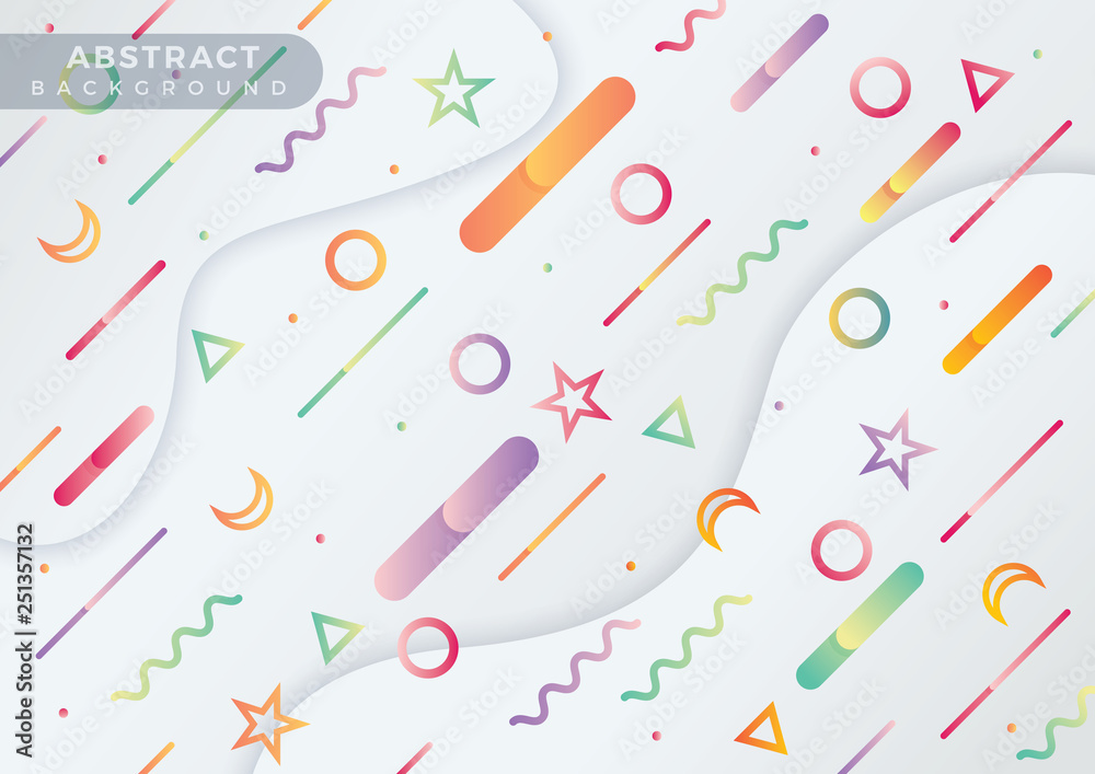 Colorful geometric background. Fluid shapes composition