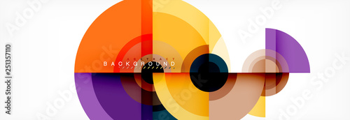 Vector circle composition, geometric minimal design illustration