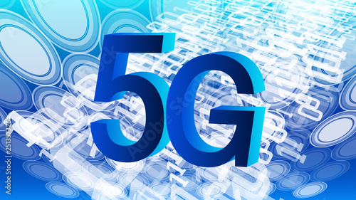 New technology 5G, cyberspace background binary code vector chaos