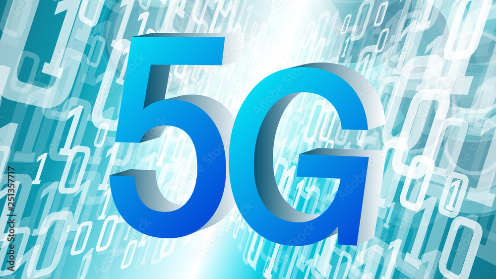Higher internet speed 5G technology, binary coding conception