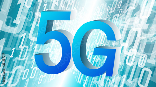 Higher internet speed 5G technology, binary coding conception