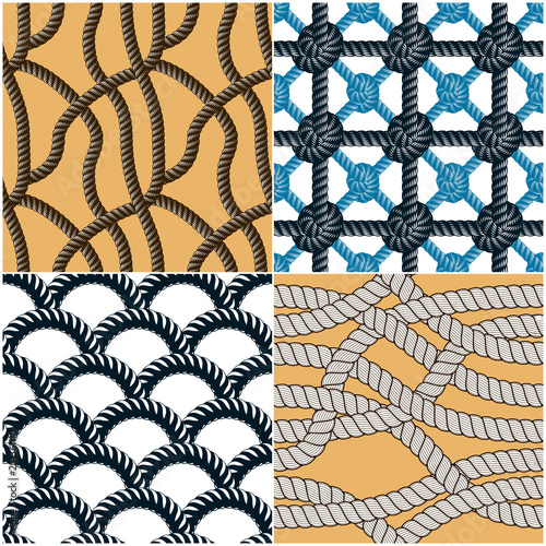 Seamless patterns rope wove...