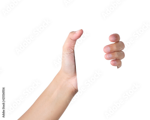 Hands holding something isolated with clipping path.